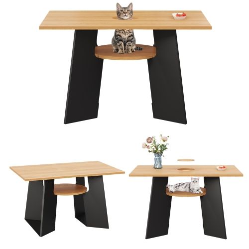 Table à Manger Rectangulaire-adaptée Aux Animaux De Compagnie-6 Personnes-cuisine-en Bois