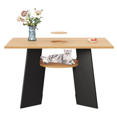 Table à Manger Rectangulaire-adaptée Aux Animaux De Compagnie-6 Personnes-cuisine-en Bois