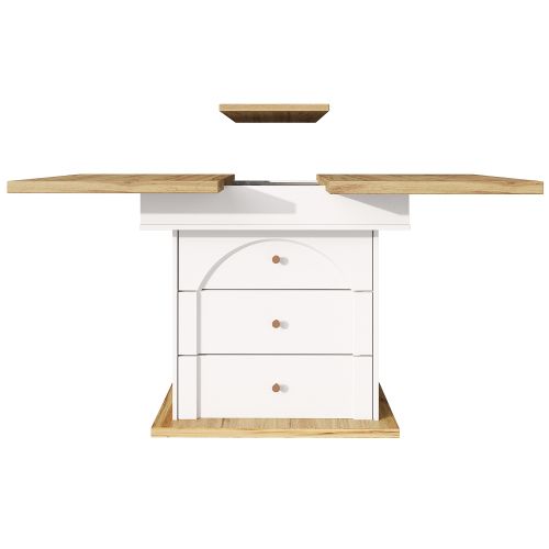 Table à Manger Extensible-table De Cuisine Gain De Place-pour 4 à 6 Personnes- Blanc