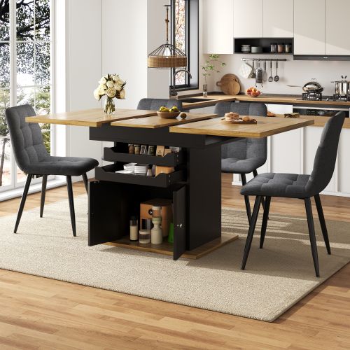 Table De Salle à Manger Extensible-idéale Pour La Salon-longueur Extensible Jusqu'à 140 Cm-noir