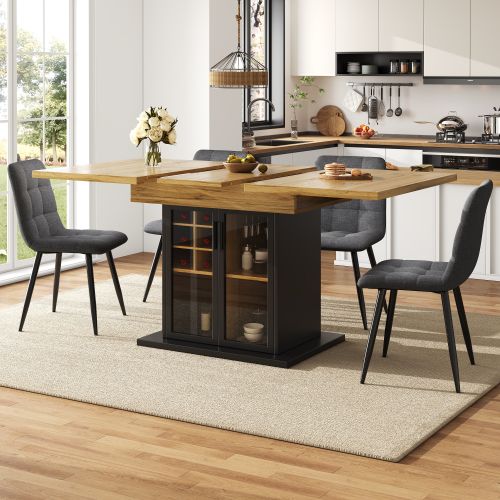 Table De Salle à Manger Extensible-idéale Pour La Salon-longueur Extensible Jusqu'à 140 Cm-noir