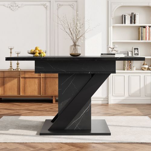 Table De Salle à Manger Extensible-idéale Pour La Salon-longueur Extensible Jusqu'à 140 Cm-noir