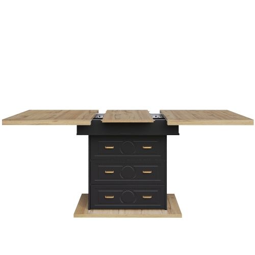 Table De Salle à Manger Extensible-pour 6 Personnes-longueur Extensible Jusqu'à 140 Cm-noir