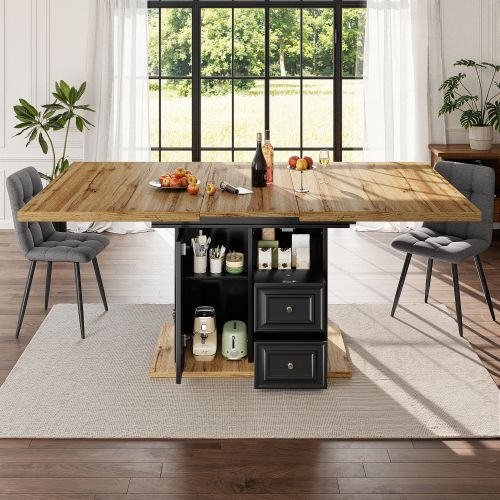 Table De Salle à Manger Extensible-pour 6 Personnes-longueur Extensible Jusqu'à 140 Cm-noir