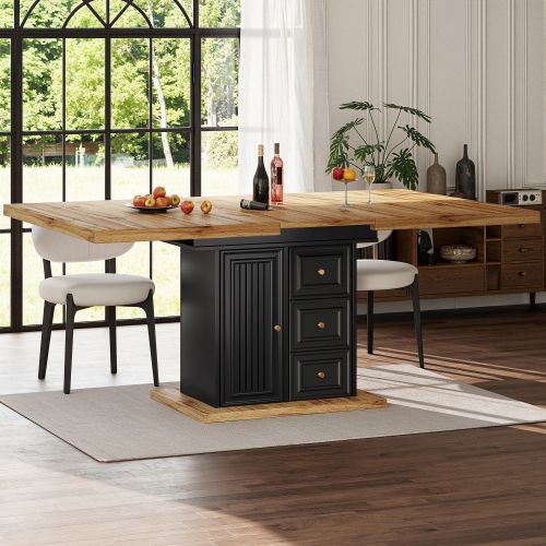 Table De Salle à Manger Extensible-pour 6 Personnes-longueur Extensible Jusqu'à 140 Cm-noir