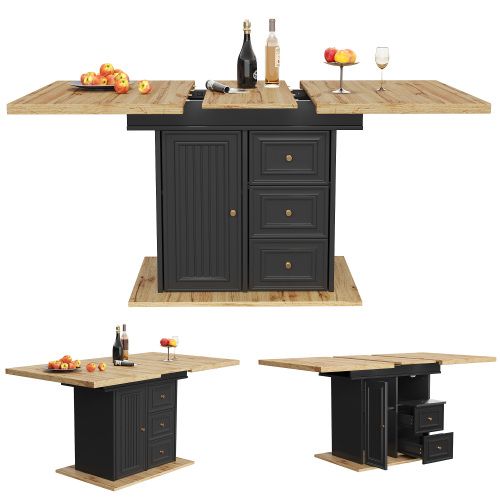 Table De Salle à Manger Extensible-pour 6 Personnes-longueur Extensible Jusqu'à 140 Cm-noir