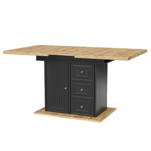 Table De Salle à Manger Extensible-pour 6 Personnes-longueur Extensible Jusqu'à 140 Cm-noir