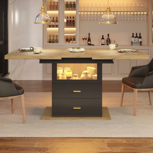 Table De Salle à Manger Extensible-pour 6 Personnes-longueur Extensible Jusqu'à 140 Cm-noir