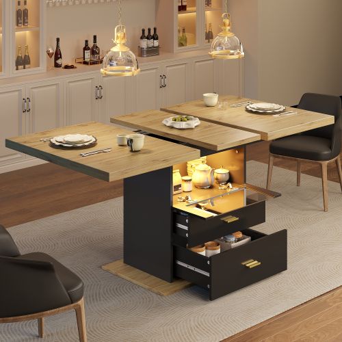 Table De Salle à Manger Extensible-pour 6 Personnes-longueur Extensible Jusqu'à 140 Cm-noir