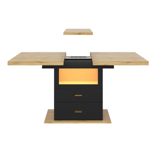 Table De Salle à Manger Extensible-pour 6 Personnes-longueur Extensible Jusqu'à 140 Cm-noir