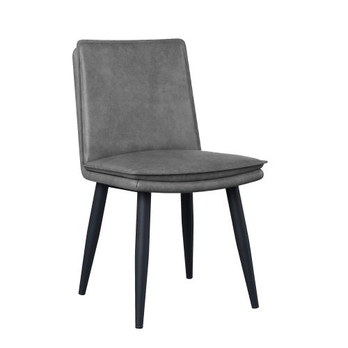 6 Chaises De Salle à Manger-en Pu-confortables Et Moelleuses-gris