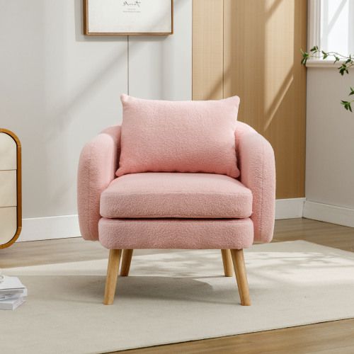 Fauteuil Moderne-fauteuil-canapé Une Place-en Velours-fauteuil Rembourré-rose