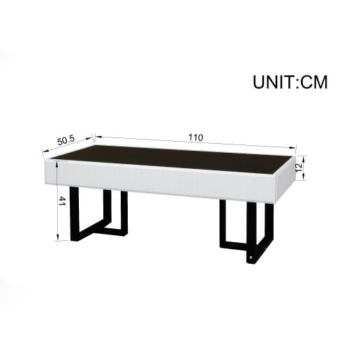 Table Basse Classique Moderne-table De Salon 110x50,5x41 Cm-noir Et Blanc