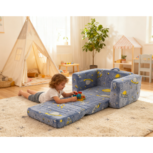 Fauteuil enfant En Peluche Douce Phosphorescente-bleu