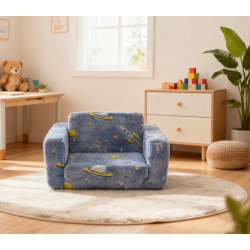 Fauteuil enfant En Peluche Douce Phosphorescente-bleu