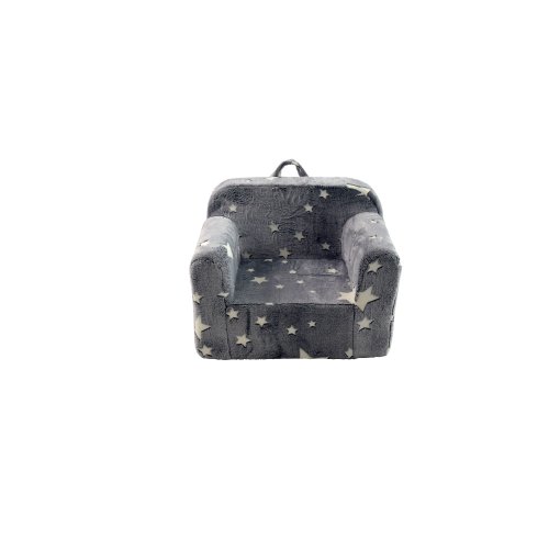 Fauteuil Enfant-avec Poignée De Transport Et Poches Latérales-gris