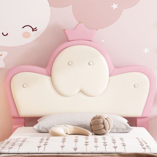 Lit Capitonné 90 X 200 Cm-bande LED Monochrome-lit Simple-rose Et Blanc