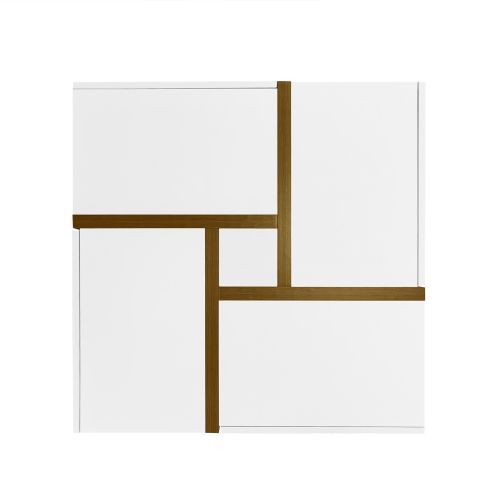 Table Basse 78 X 78 X 36 Cm-avec 4 Tiroirs-espace De Rangement En Dessous-en Bois