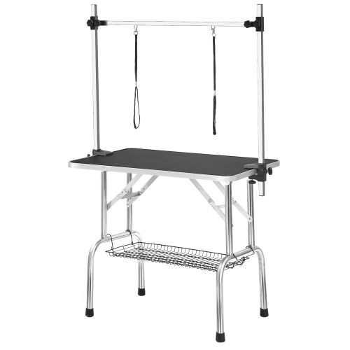 Table De Toilettage Pliable Professionnelle-pour Animaux De Compagnie-charge Maximale:100kg-noir