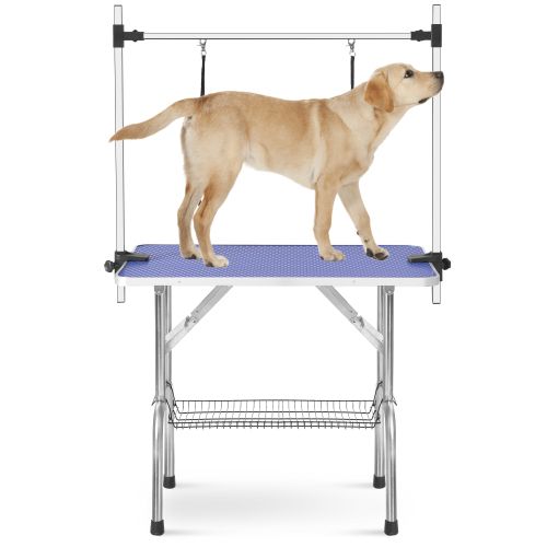 Table De Toilettage Pliable Professionnelle-pour Animaux De Compagnie-charge Maximale:60kg-bleu