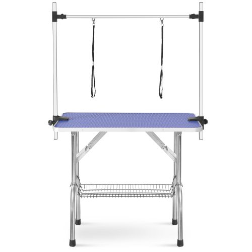 Table De Toilettage Pliable Professionnelle-pour Animaux De Compagnie-charge Maximale:60kg-bleu