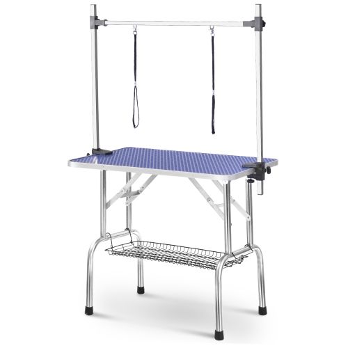 Table De Toilettage Pliable Professionnelle-pour Animaux De Compagnie-bleu