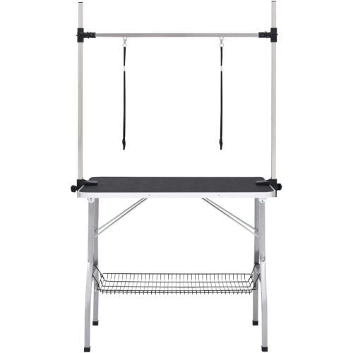 Table De Toilettage Pliable Professionnelle-pour Animaux De Compagnie-noir
