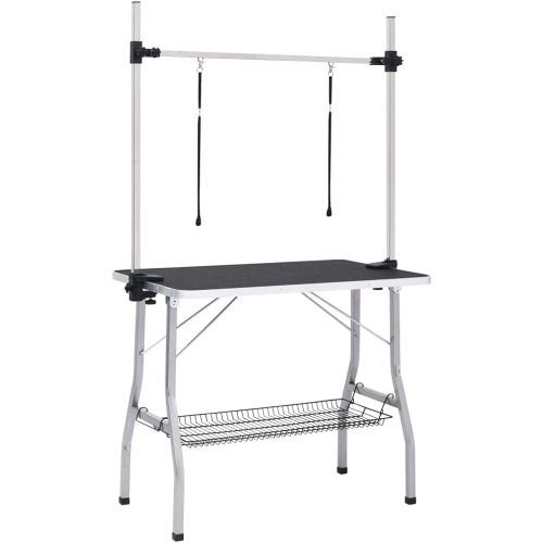 Table De Toilettage Pliable Professionnelle-pour Animaux De Compagnie-noir