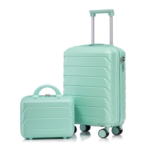 Ensemble De 2 Valises à Roulettes-valise Rigide En Abs-avec Serrure à Combinaison-vert