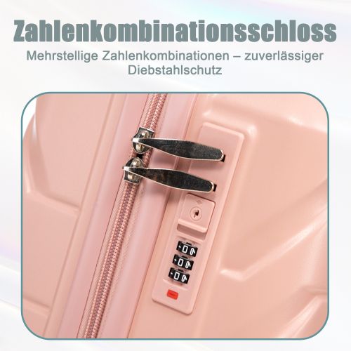 Ensemble De 2 Valises à Roulettes-valise Rigide En Abs-avec Serrure à Combinaison-rose