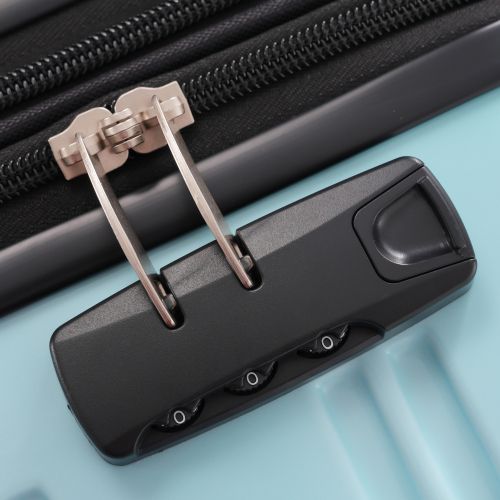 Valise Rigide à Roulettes-valise Soute à 4 Roues-en Abs-avec Serrure Tsa-41,5x27,5x59cm-bleu