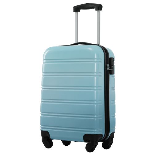 Valise Rigide à Roulettes-valise Soute à 4 Roues-en Abs-avec Serrure Tsa- 34,5*23*47cm-bleu