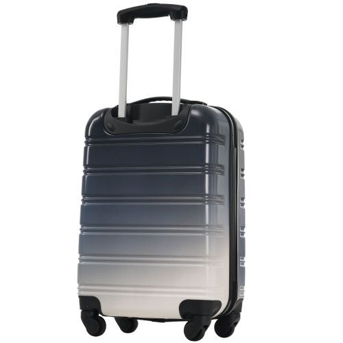 Valise Rigide à Roulettes-valise-en Abs-avec Serrure Tsa-34,5*23*47cm-couleur Dégradée Noir-gris