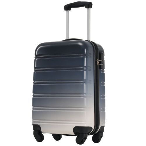 Valise Rigide à Roulettes-valise-en Abs-avec Serrure Tsa-34,5*23*47cm-couleur Dégradée Noir-gris