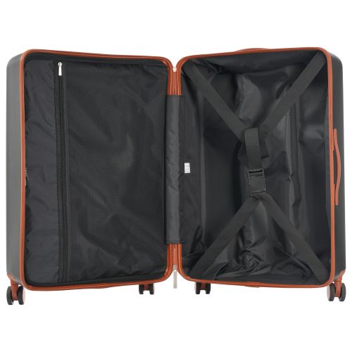 Ensemble De 3 Valises-conception à Ouverture Frontale-porte-gobelets Pliables-en Abs-tsa-noir