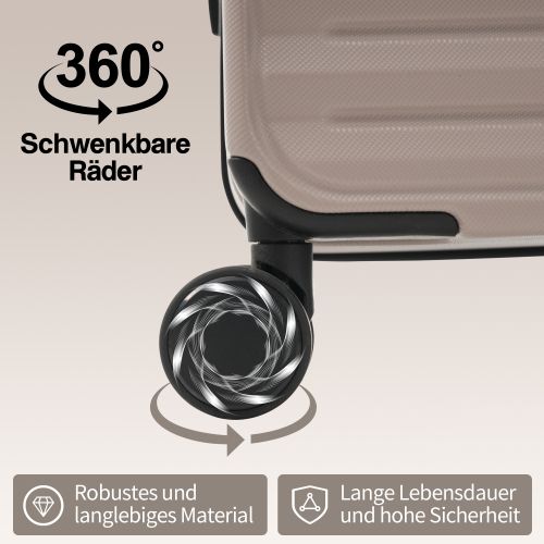 Ensemble De 3 Valises-conception à Ouverture Frontale-porte-gobelets Pliables-en Abs-tsa-brun