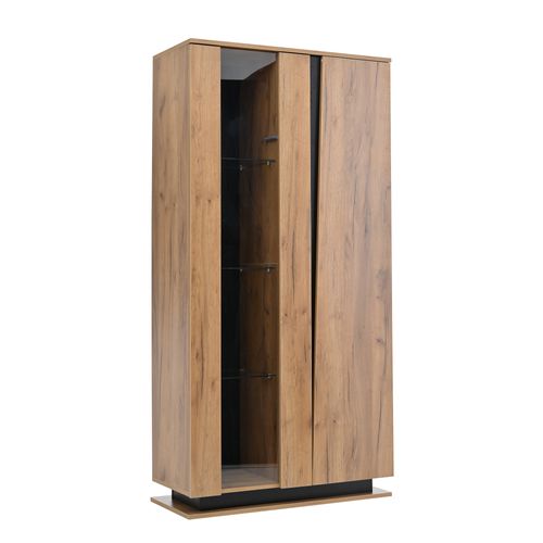 Vitrine 160 Cm-avec Séparateurs En Verre-meuble De Salon à 8 Étagère-Naturel