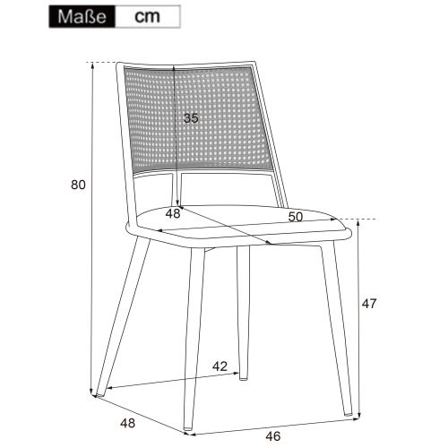 4 Chaises De Table-assise En Polyuréthane-dossier En Rotin-pour Salon Ou Chambre-noir