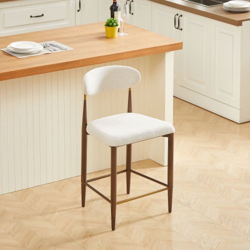 2 Tabourets De Bar-avec Des Structures Marron Foncé-des Coussins D'assise En Tissu-brun