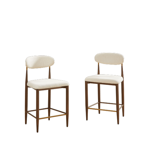 2 Tabourets De Bar-avec Des Structures Marron Foncé-des Coussins D'assise En Tissu-brun