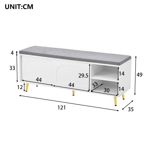 Banc à Chaussures-étagère à Chaussures Avec Siège-avec Espace De Rangement-blanc
