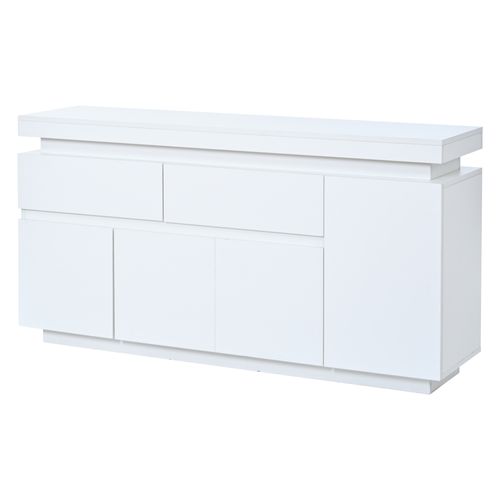 Buffet Avec LED, 2 Tiroirs Et 4 Portes Blanc
