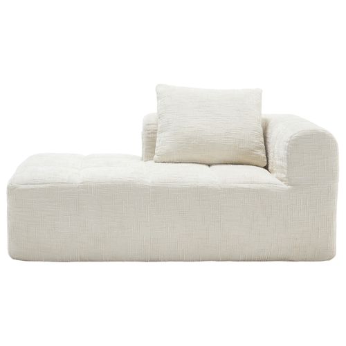 Méridienne 1 Place Avec 1 Coussin Et 1 Poche Latérale Beige