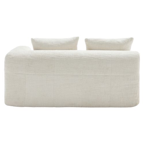 Méridienne 2 Places Avec 1 Coussin Et 2 Poches Latérale Beige