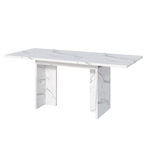 Table à Manger Extensible 140cm - 180cm Idéale Pour 6 à 8 Personnes Blanc