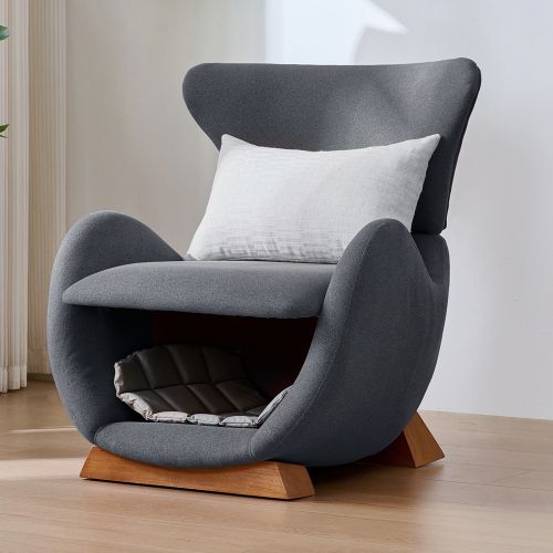 Fauteuil De Relaxation-canapé Simple-fauteuil Adapté Aux Animaux De Compagnie-gris