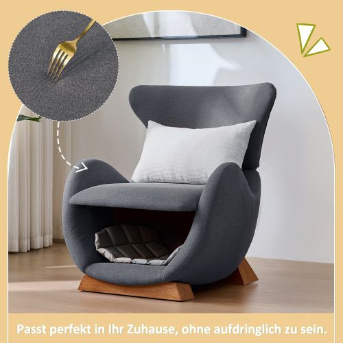 Fauteuil De Relaxation-canapé Simple-fauteuil Adapté Aux Animaux De Compagnie-gris