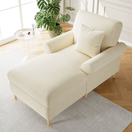 Fauteuil Lounge-fauteuil-lit Pliant-fauteuil De Lecture Confortable-pour Salon Et Chambre-beige
