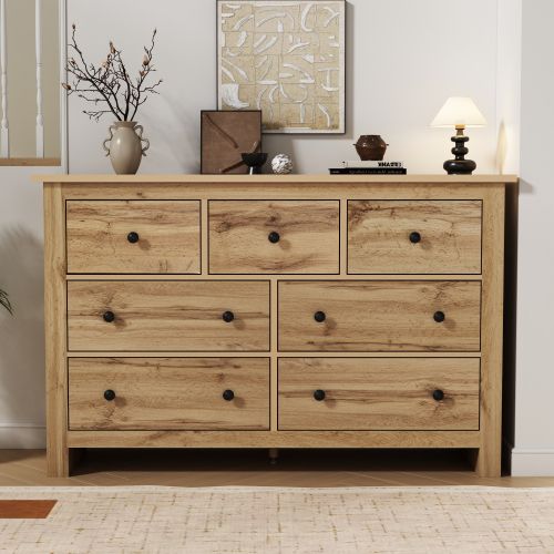 Commode à 7 Tiroirs-buffet à Plusieurs Tiroirs-meuble Bar à Café-original Couleur Bois