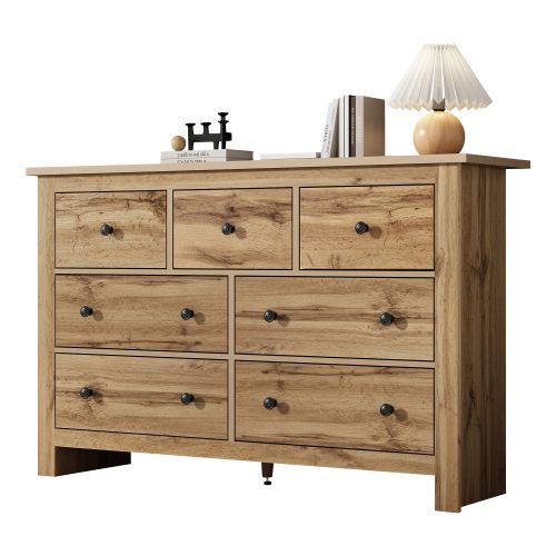 Commode à 7 Tiroirs-buffet à Plusieurs Tiroirs-meuble Bar à Café-original Couleur Bois